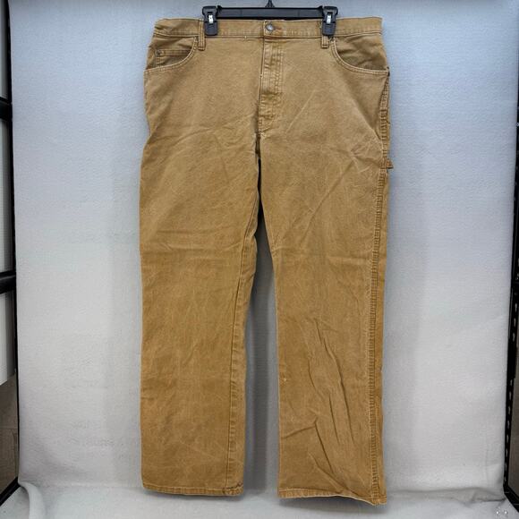 Dickies Work Pants Men's 38x32 Tan Duck Carpenter Straight Leg Work Gear - Picture 1 of 13